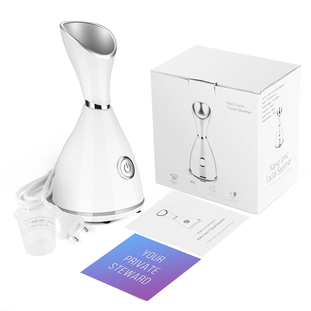Vaporizador Facial Nano Iónico con su caja y vaso medidor — Ritual